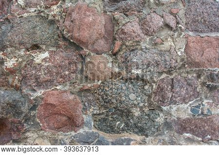 Castle Wall Made Of Old Stones. Castle Wall Made Of Old Stones Textures For Design And Photo Backgro