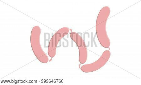 Grilled Sausages. Cold Bar Food With Beer. Pub Single Icon In Cartoon Style Vector Symbol Stock Illu