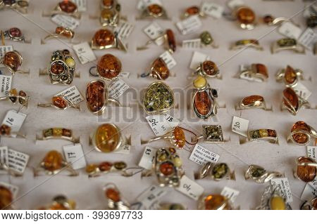 Estonia, Tallinn, 10,10,2014 Rings With Amber For Sale