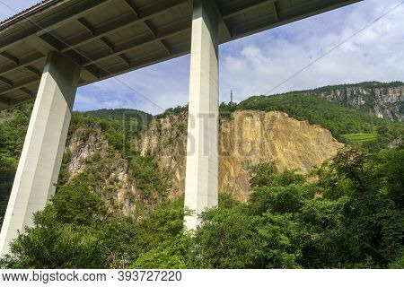 Cycleway Of Isarco Valley, Bolzano Province, Trentino Alto Adige, Italy.