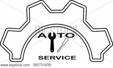 Car Repair Logo Vector Image. Flat Style Design.