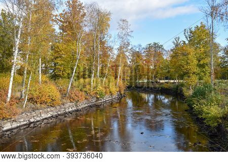 Beautiful Fall Colors By A Small River In The Swedish Province Smaland