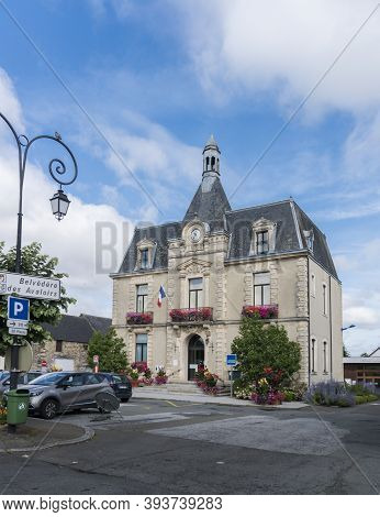 Pre-en-pail, Samson, France, July 2019 - Town Hall In The Town Of Pre-en-pail-saint-samson, France