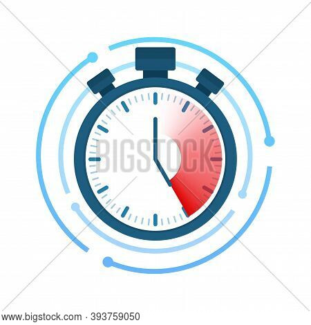 Fast Time. Stopwatch Icon. Time Management. Vector Stock Illustration.
