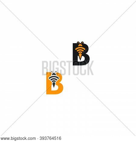 Letter B Bee Icon  Creative Design Logo