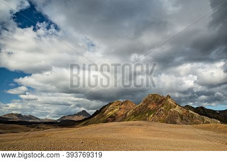 Mountains Along The Road To Langisjor Lake In A Summer Day, Iceland
