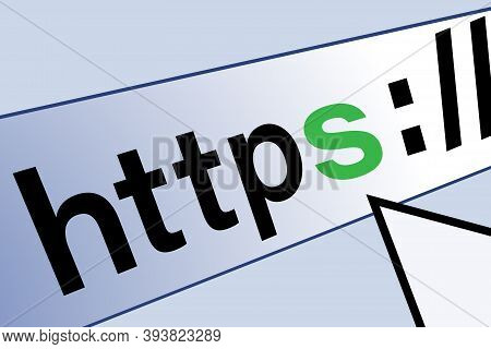 Secure Https Connection And Block The Sign On The Navigation Bar. The Security Concept Of The Browse