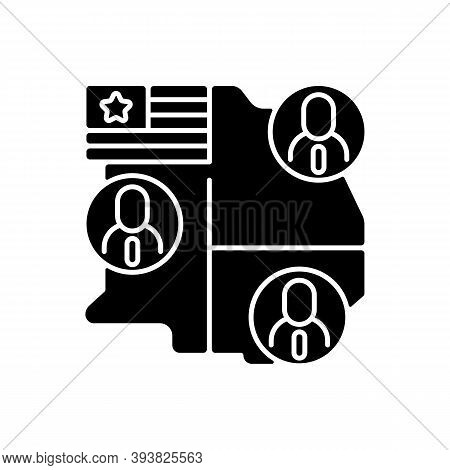 Electoral College Black Glyph Icon. Presidential Electors. Official Votes For President And Vice Pre