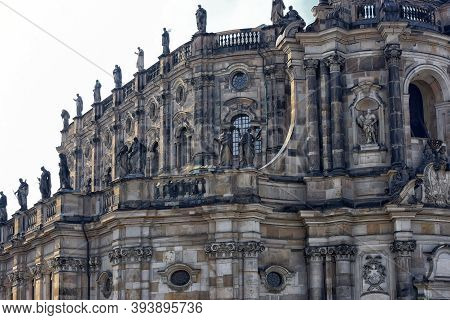 Details Of The Architecture Of The Restored Cathedral, Dresden, Germany