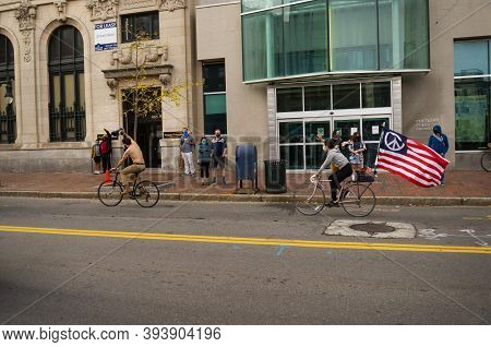 Mainers Celebrate Joe Biden's Victory Of The 2020 United States Presidential Election In Downtown Po