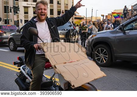 Mainers Celebrate Joe Biden's Victory Of The 2020 United States Presidential Election In Downtown Po