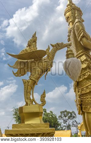 Chachoengsao Province, Thailand 18,07,2019 Beautiful Golden Chapel Of Wat Paknam