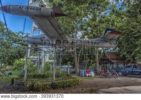 Old Us Army Aircraft, Cessna  318 T-37B At The Monastery