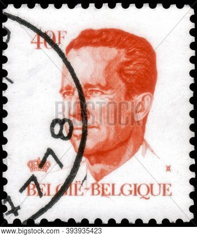 Saint Petersburg, Russia - September 18, 2020: Postage Stamp Issued In Belgium The Image Of The King