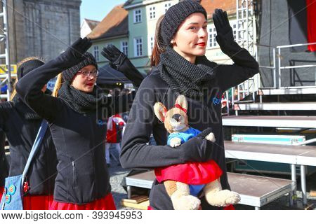 Schwaebisch Gmuend, Germany- February 23, 2019: 36th International Carnival Music Festival