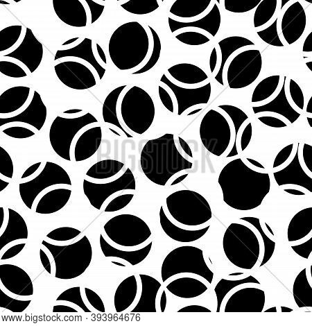 Stylized Circles, Forms Pattern. Circular Figures Seamless Ornament. Geometric Motif. Rounds Backgro