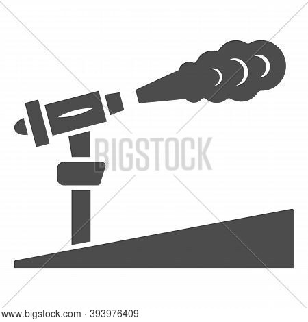 Snow Cannon Solid Icon, World Snow Day Concept, Ski Resort And Equipment Symbol On White Background,