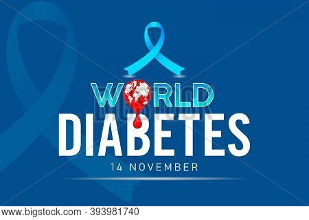 World Diabetes Day Blue Background, 14 November Campaign Or Celebration Day, Applicable Poster, Flye