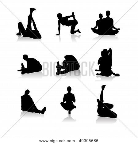 Silhouettes of Yoga.