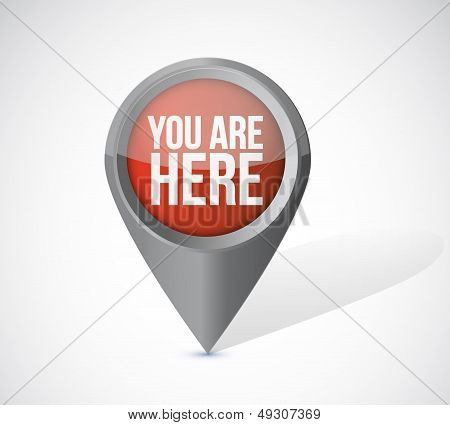 You Are Here Pointer Locator Illustration Design