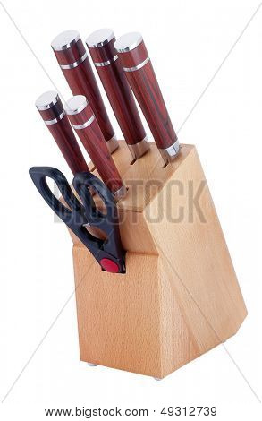 ensemble de couteau de cuisine isolé sur fond blanc