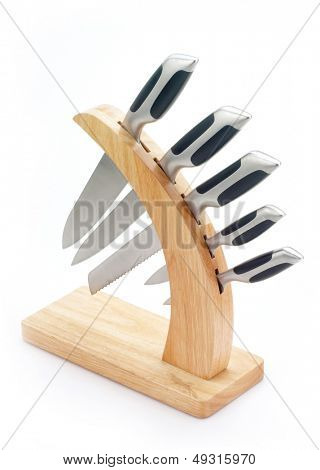 Ensemble de cuisine couteaux, abattu le blanc