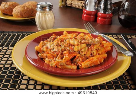 Italian Sausage And Meatball Rigatoni