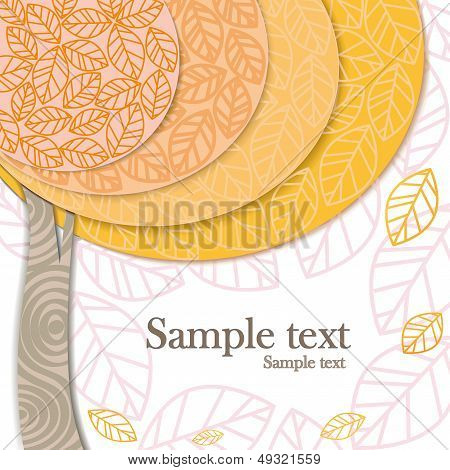Vector stylized paper autumn tree