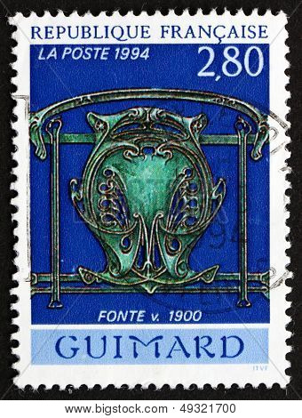 Postage Stamp France 1994 Cast Iron, C.1900, By Hector Guimard