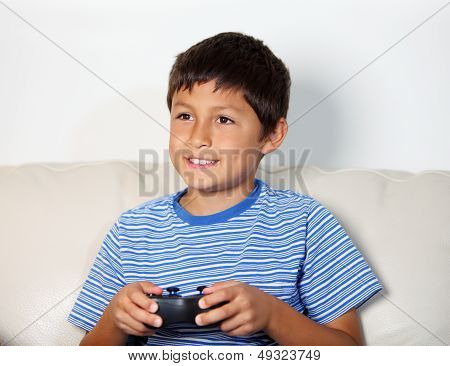 Young Boy Playing Computer Game