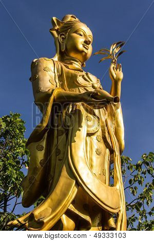Guanyin Statue  In Wat Mokkanlan , Chomthong Chiangmai Thailand