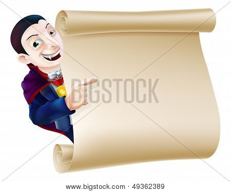 Halloween Vampire Scroll