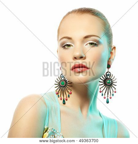 Portrait Of Beautiful Young Woman With Earring