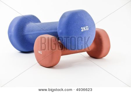 Blue And Pink Barbells