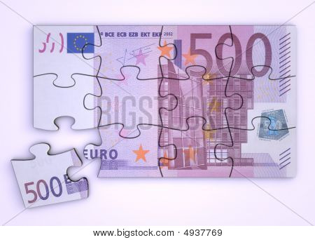 500 Euro Bemærk puslespil - Top View