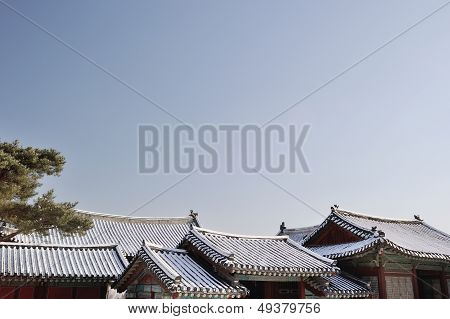 A Tiled Roofs And Clear Sky