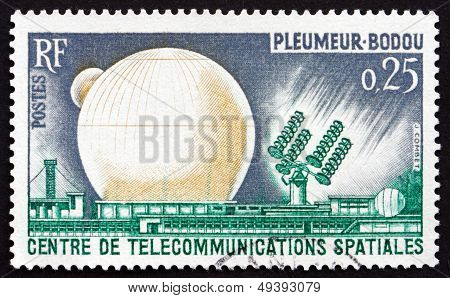 Postage Stamp France 1962 Space Communications Center, Pleumeur-bodou
