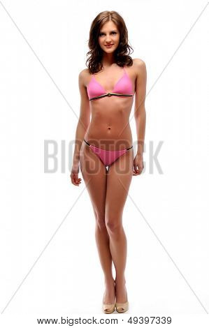 beautiful young woman in bathing suit