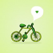 Sketch Style Green Bicycle