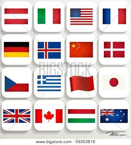 World flags. Vector illustration.