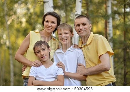 Family of four is having fun