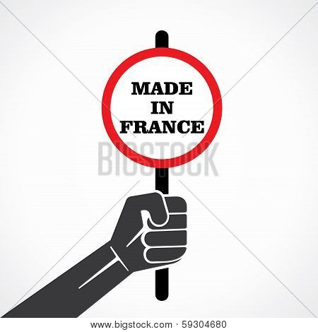 made in france word banner hold in hand stock vector