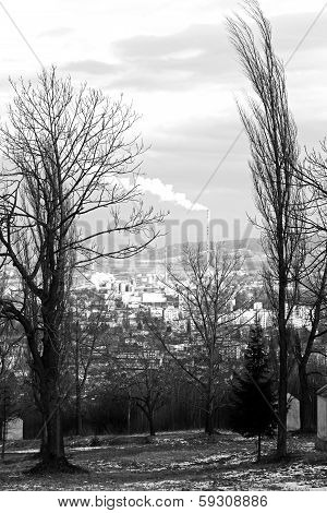 Air Pollution (factory Mondi In City Ruzomberok)