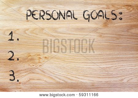 Empty List Of Personal Resolutions And Self Improvement Goals
