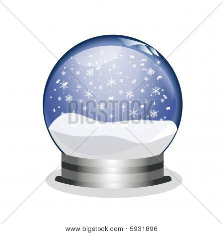 白い背景の上の snowglobe