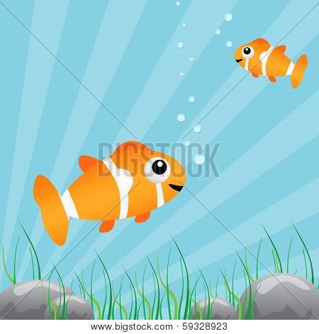 Tropical fish under water