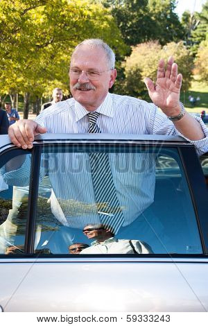 NEW YORK - SEPTEMBER 23: Slovak president  Ivan Gasparovic visiting 30th annual Slovak Heritage Festival  in New Jersey on September 23,2007
