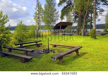 Fireplace On Hiking Route.