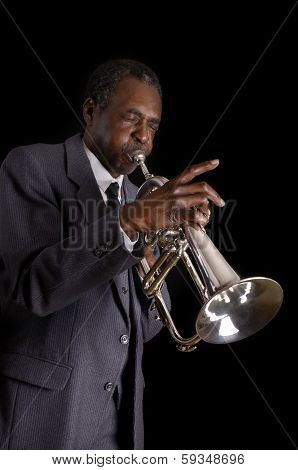 Black Jazz Flugelhorn Player