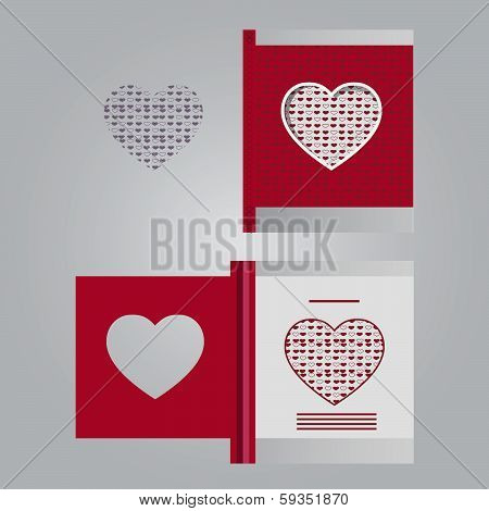 Template cards with hearts